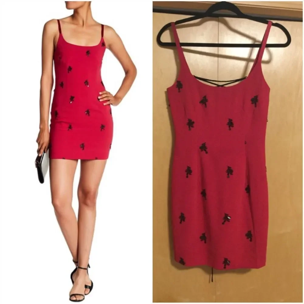 Cinq a Sept Embroidered Lace-Up Back Dress - Picture 2 of 13